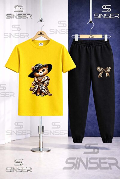 SS SİNSER طقم بدلة رياضية للأطفال مطبوع عليه AYICIK LEOPARD FUR