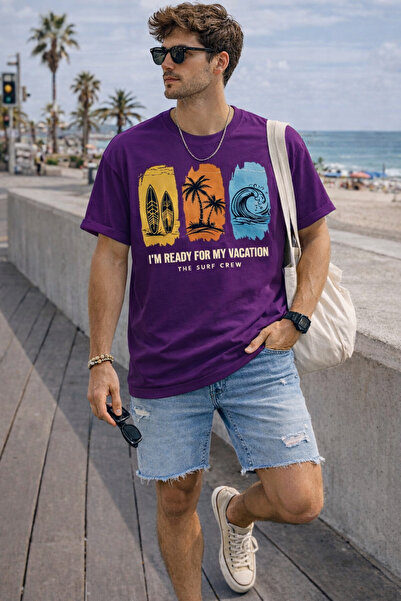 ArtYus Μπλουζάκι Unisex Oversize με στάμπα με θέμα το σερφ και τις διακοπές –...