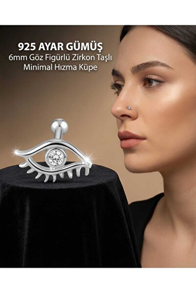Lunexa 925 Ayar Gümüş Zirkon Taşlı Unisex Küpe Hızma Minimal Şık Modern Tasar...