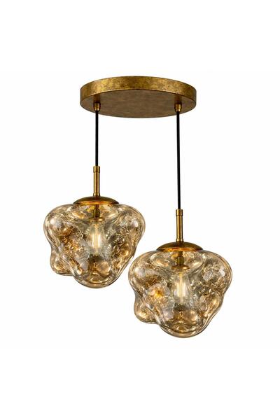 ecodesignline Liquid Glass 2 Modern Sarkıt Avize – Bakır , Gold , Füme Organi...
