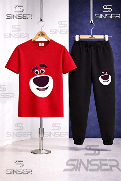SS SİNSER Παιδικό Σετ Φόρμας με Στάμπα Αρκουδάκι με Χαμογελαστό Πρόσωπο
