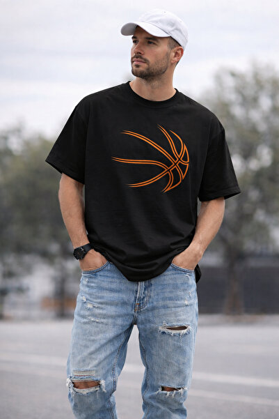 ArtYus Μπλουζάκι Unisex Oversize με στάμπα με σχέδιο μπάλας μπάσκετ – Βαμβακε...