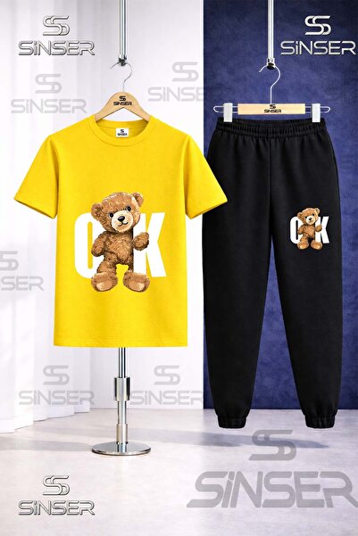 SS SİNSER Children's Ayicik Ok Byz Printed T-Shirt Tracksuit Set