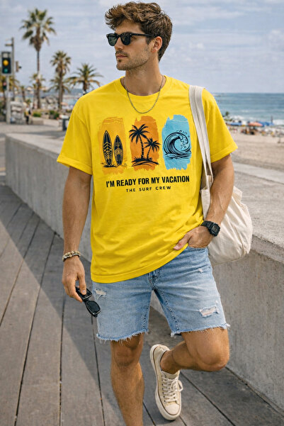 ArtYus Μπλουζάκι Unisex Oversize με στάμπα με θέμα το σερφ και τις διακοπές –...