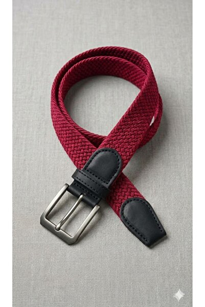 Ars Magic Box Men's Straw Belt with Braided Elastic Stretch and Iron Buckle