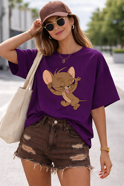 ArtYus Χαριτωμένο μπλουζάκι με στάμπα Nanik με χαρακτήρα ποντικιού – Βαμβακερ...