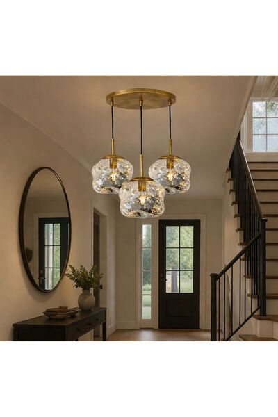 ecodesignline Liquid Glass 3 Modern Sarkıt Avize – Bakır , Gold , Füme Organi...