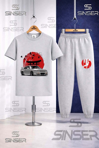 SS SİNSER Παιδικό Σετ Φόρμας με Μπλουζάκι με Στάμπα CAR TOKYO RED CIRCLE ONUNDE