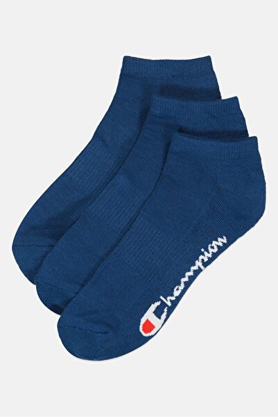 Champion Men 3 Pairs Brand Logo Low Cut Socks, Navy