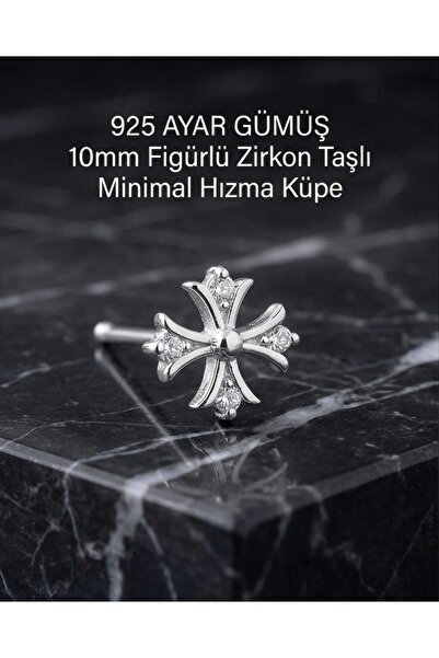 Lunexa 925 Ayar Gümüş Zirkon Taşlı Unisex Küpe Hızma Minimal Şık Modern Tasar...
