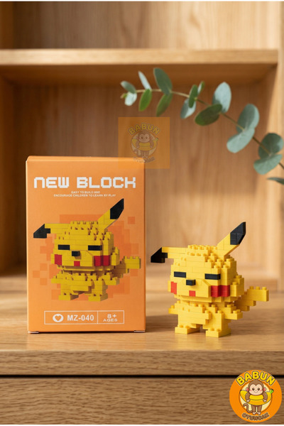 Bricks Pikaçu Karakter Figürü 3D Yapboz Puzzle Yapı Oyuncakları