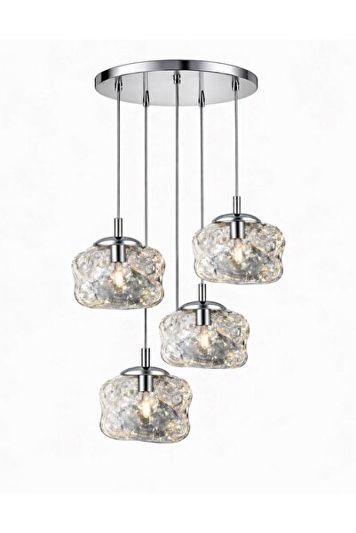 ecodesignline Liquid Glass 4 Modern Sarkıt Avize – Bakır , Gold , Füme Organi...