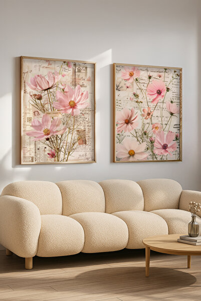 STARYUNA Διακοσμητικό σετ ζωγραφικής με ξύλινο πλαίσιο και θέμα το ροζ λουλού...