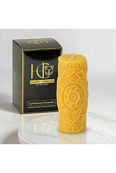 Happy Candles Lumanare din ceara de albine, Lotus Mandala