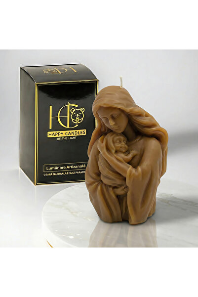 Happy Candles Beeswax Candle, Madonna and Child, Model 1
