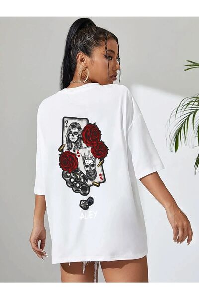 AZIZI TEKSTIL Γυναικείο μπλουζάκι με στάμπα με χαρτί