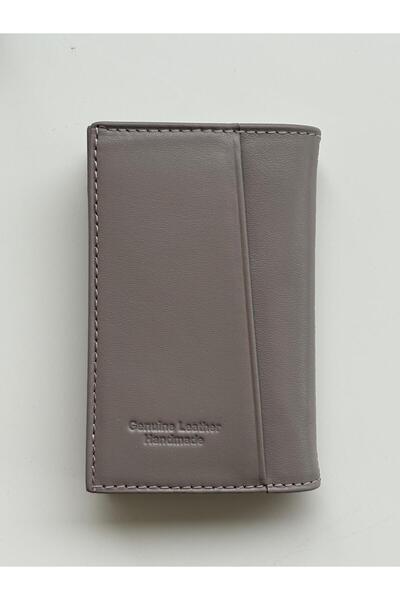 GENCER LEATHER Genuine Leather Card Holder Mink