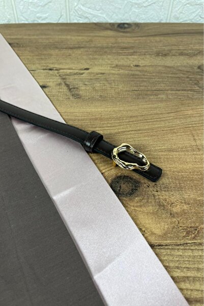 Paşala Leather Γυναικεία ζώνη από γνήσιο δέρμα με μαύρη χρυσή πόρπη, πλάτους ...