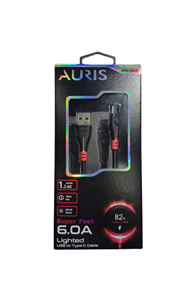 AURISS AURIS 6.0A USB to Type-C Işıklı Şarj Kablosu