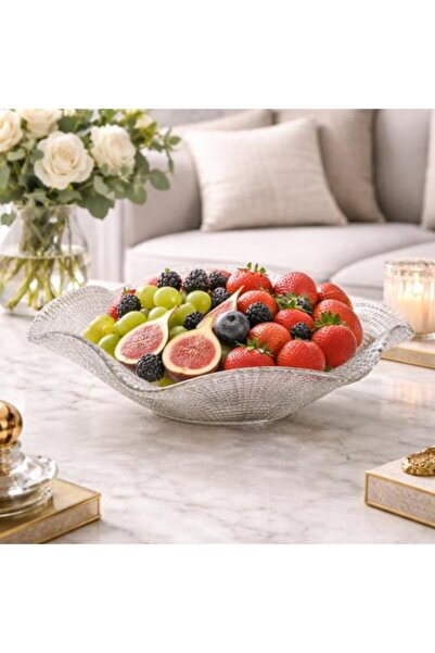 Generic Luxury Crystal Glass Serving Bowl 28 cm