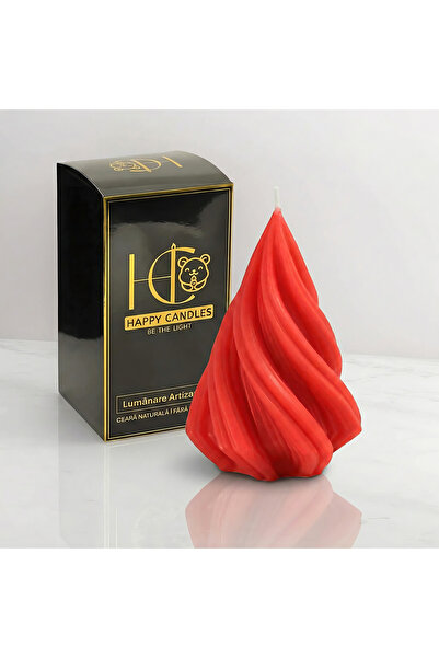 Happy Candles Beeswax candle, Spiral Fir M, Christmas