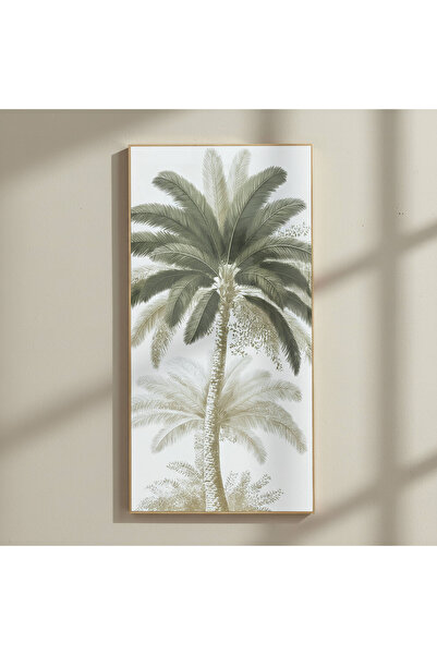 Home Box Cyprus Elara Long Palm Tree Glossy Framed Picture - 40x80x2.5 cm