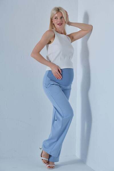 BUSA Εγκυμοσύνης ελαστικό παντελόνι γαμπαρντίνα με ελαστική μέση και φαρδιά μ...