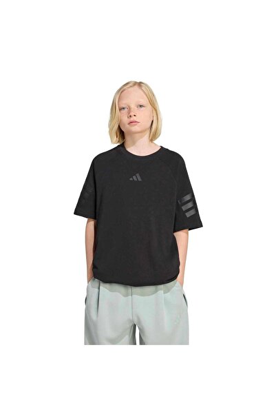 adidas تي شيرت أسود للأطفال من J FI 3S TEE KC1964