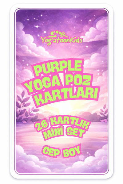 Yogatoon Kids World بطاقات تدريب اليوغا باللون الأرجواني بحجم الجيب - مجموعة ...