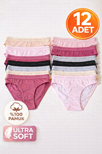 Meyzz Günlük Ultra Rahat Soft Kadın Bikini Külot 12 Adet