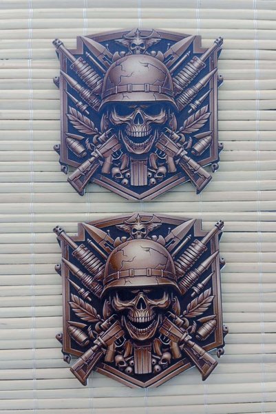 İZMİR ASKERİ MALZEME Kuru Kafa Tu-fek Mer-mi Ozel Tasarim 3D TPU Termoplastik Yeni Gogus Arma Patch Pec