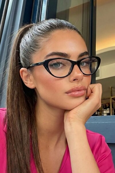 MioArt Arrel Siyah Cat Eye Mavi Işık Korumalı Ultra Hafif Kadın Blue Block Gö...