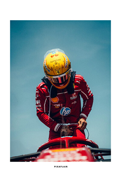 Pixaflair - Hamilton - Ferrari - Tablo - Çerçevesiz Film Poster