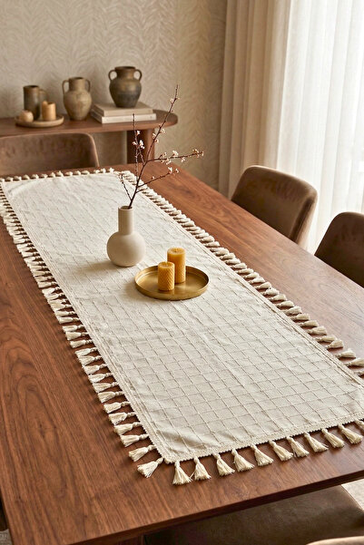 OTEXSA 100% Βαμβακερό Χαλάκι με Φούντες 40x110 εκ. |   Αυθεντικό μποέμ τετράγ...