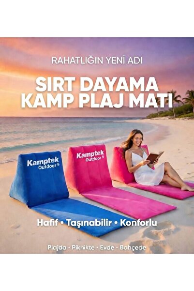 kamptek kamp teknolojisi Kamptek Outdoor Sırt Destekli Şişme Plaj Kamp Matı -...