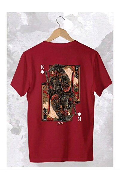 SİBELİZE Ronin Series Samurai Playing Card Back Printed Compact T-Shirt