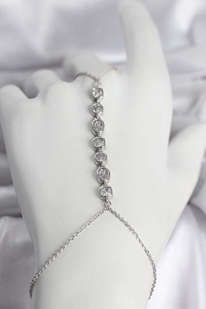 Inure Jewelry شاحران نسائي من النحاس بلون فضي مرصع بأحجار الزركون