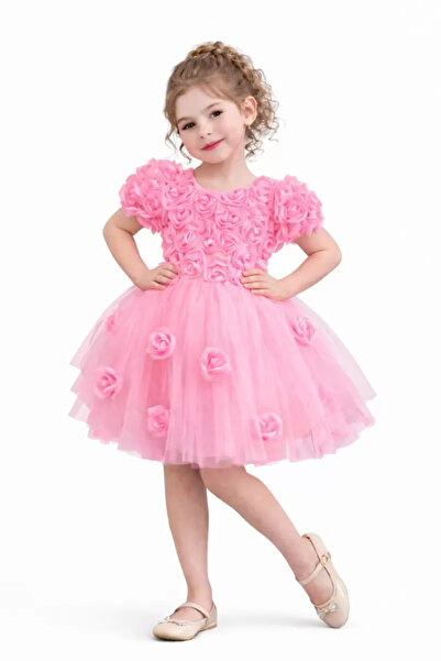 EXTRAÇARŞI Κοριτσίστικο φόρεμα για πάρτι με τριαντάφυλλα, στολή για γενέθλια ...