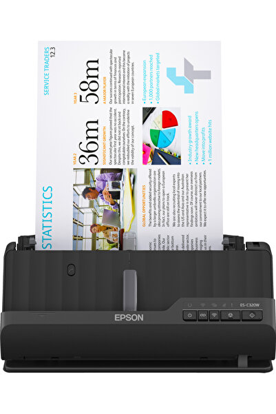 EPSON ES-C320W Scanner compact A4 Wi-Fi cu alimentare automată duplex, 30 ppm...