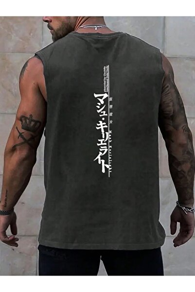 CLASSY.MODA Unisex Αμάνικο Υπερμεγέθες T-Shirt με στάμπα, Πλενόμενο, Street S...