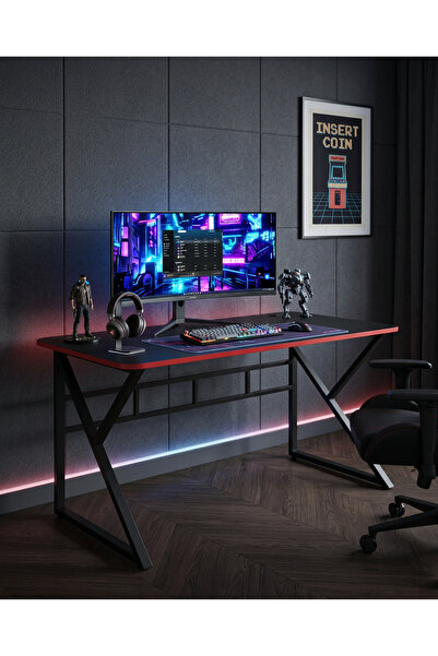 TEKATEL Oyuncu Masası Gaming Masa Bilgisayar Masası Metal ayaklı Çalışma, Ofi...