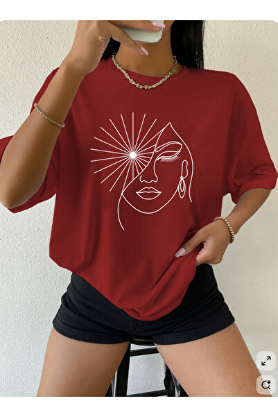 SUNFREE Power Woman Printed Oversize Basic Summer Women's Tshirt