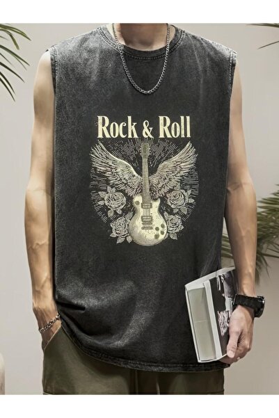 CLASSY.MODA Unisex Αμάνικο Υπερμεγέθες T-Shirt με στάμπα, Πλενόμενο, Street S...