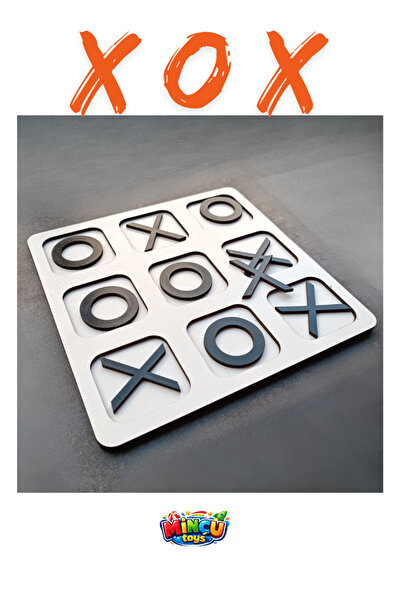 Minçu Toys Mini Ahşap Xo Oyunu- Eğitici Masa Oyunu Zeka Bulmacası Eğitici Oyu...