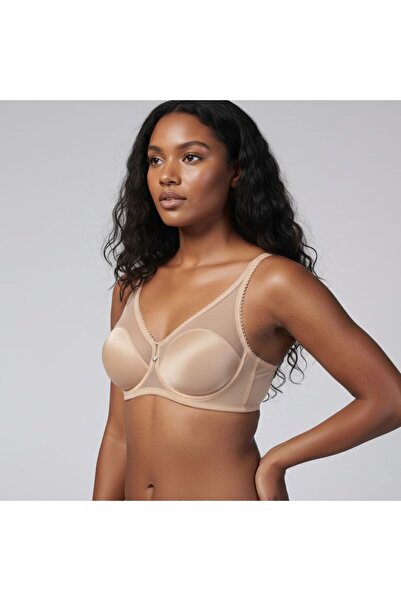 Yeni İnci Women's Tulle and Piping Detailed Underwire Covered Gathering Bra (...