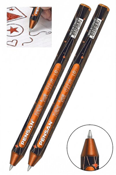 Artlantis Orange Glitter Ballpoint Pen 2 Pieces Pensan Jely Glitter Pilot Pen...