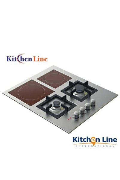 Kitchen Line موقد غاز 60 سم، 2 شعلة غاز منفصلة و 2 سيراميك - صناعة إيطالية با...