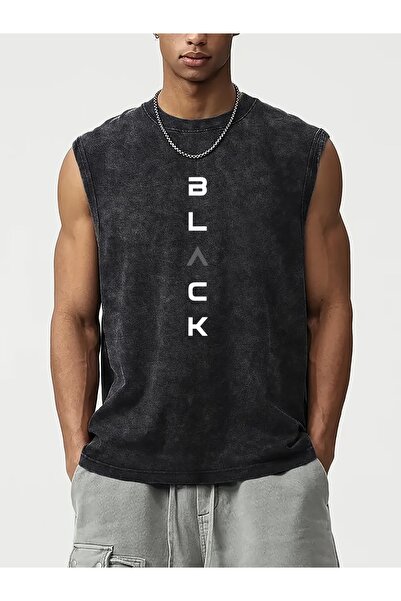 CLASSY.MODA Unisex Αμάνικο Υπερμεγέθες T-Shirt με στάμπα, Πλενόμενο, Street S...