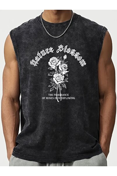 CLASSY.MODA Unisex Αμάνικο Υπερμεγέθες T-Shirt με στάμπα, Πλενόμενο, Street S...