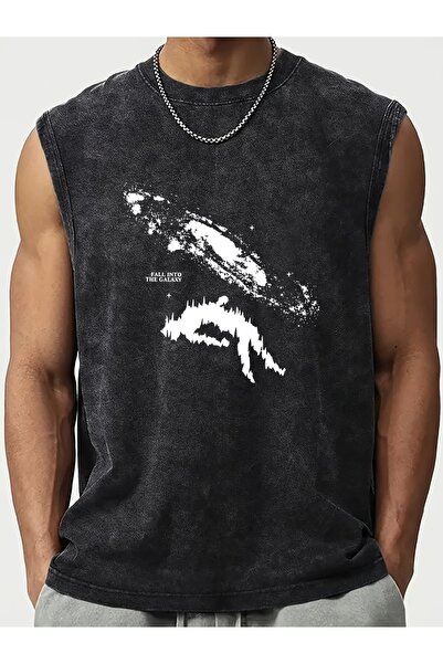 CLASSY.MODA Unisex Αμάνικο Υπερμεγέθες T-Shirt με στάμπα, Πλενόμενο, Street S...